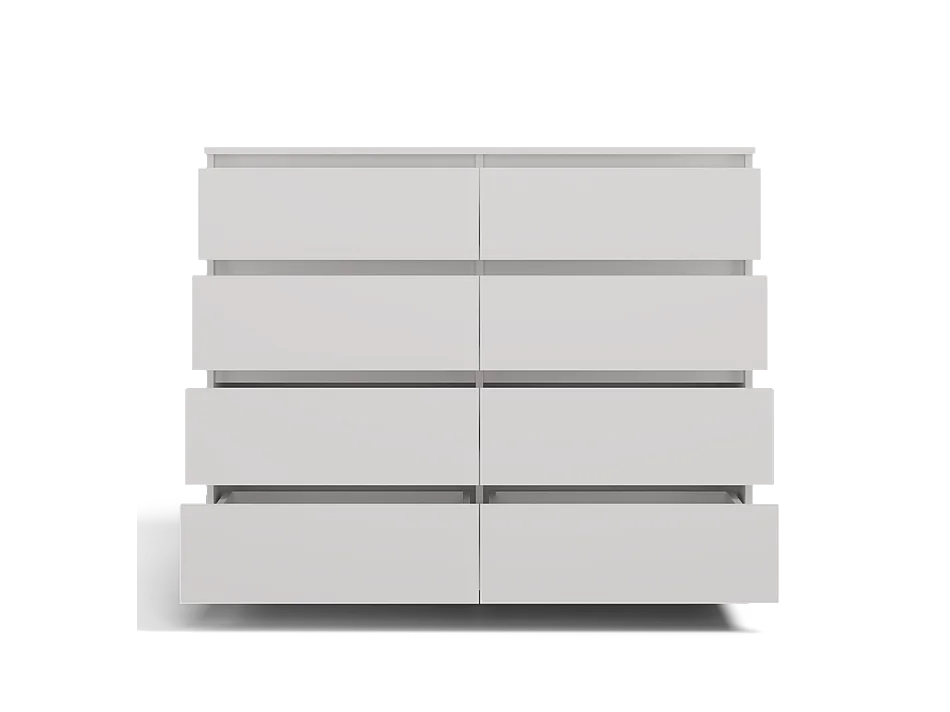 Komoda Malwa M8/120 | Biała | 120x40x97 cm | 8 Szuflad