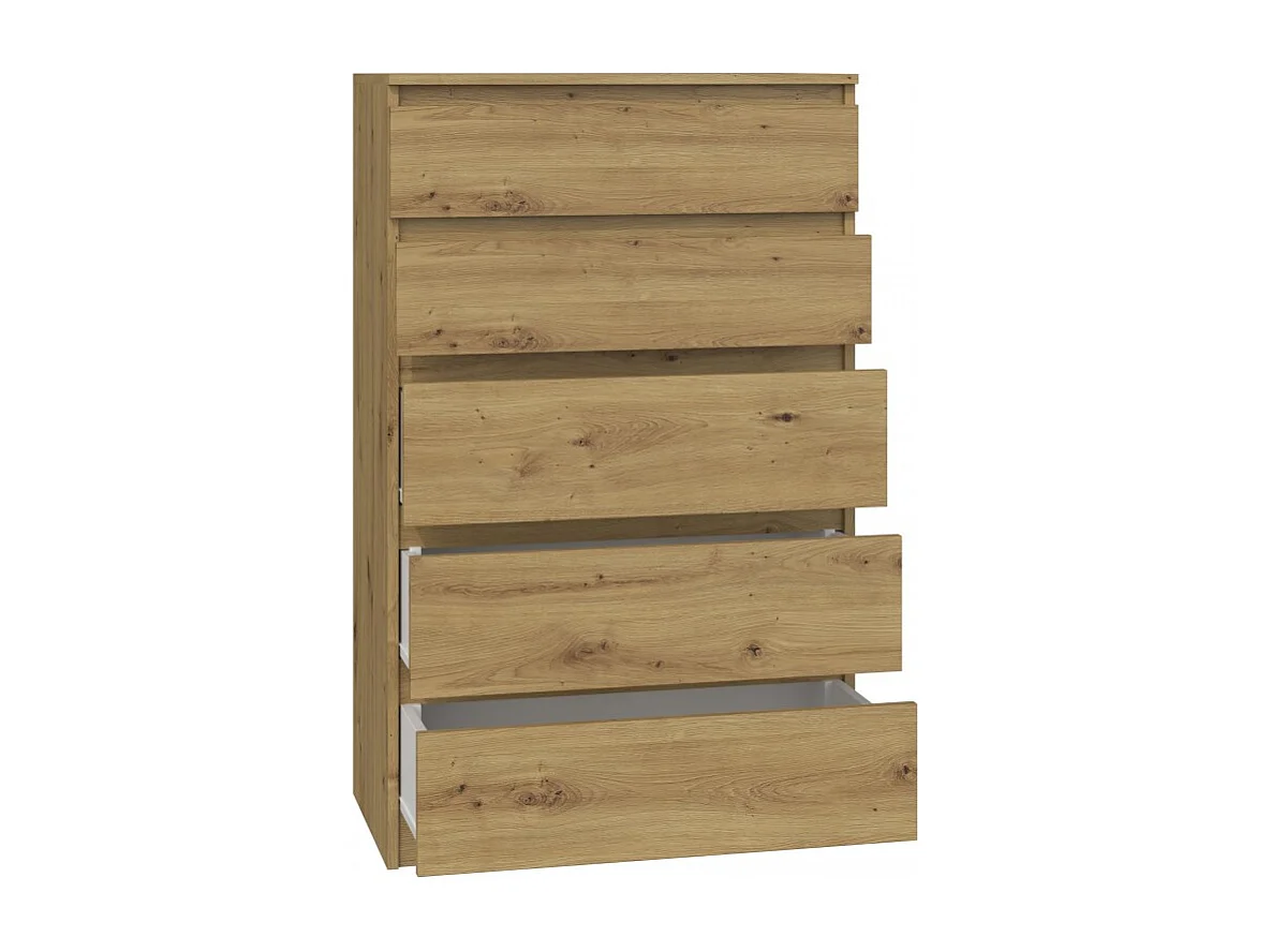 Komoda Malwa M5 | Dąb Artisan | 70x40x109,5 cm | Komoda z 5 Szufladami