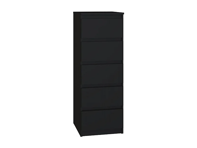 Komoda Malwa W5 |  Czarna | 40x45x111 cm | Komoda z  5 Szufladami
