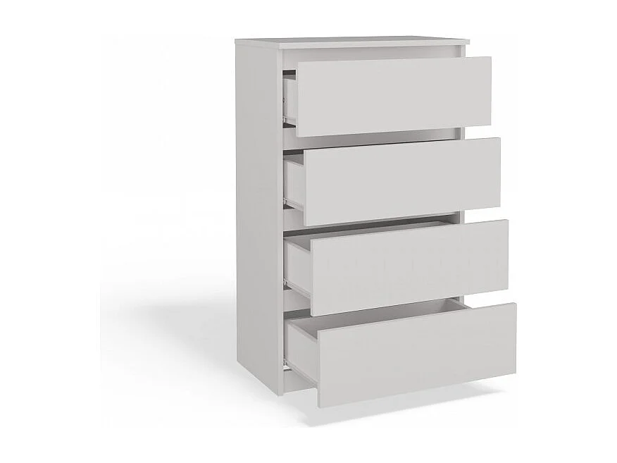 Komoda Malwa M4 | Biała | 70x40x97 cm | Nowoczesna 4 Szuflady