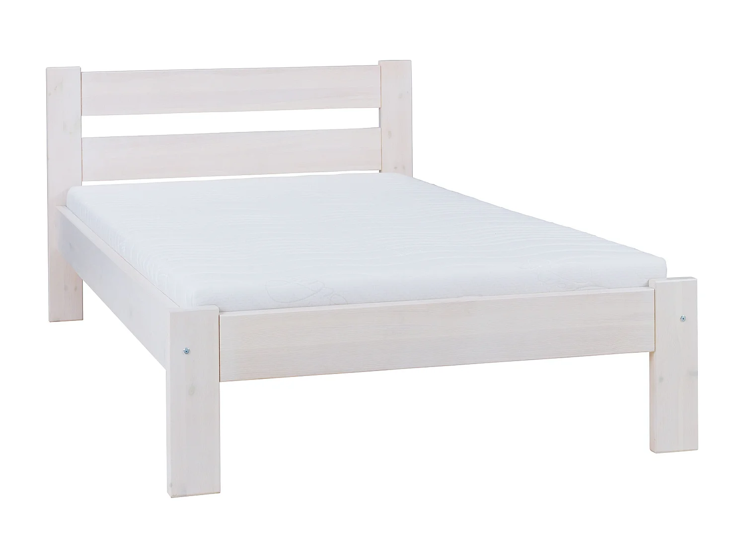 Bed 120x200 hout Aron, kleur gebleekt