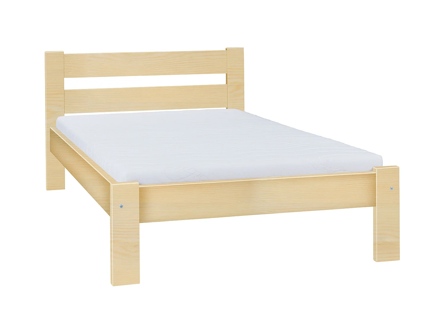 Lit 120x200 en bois Aron, pin