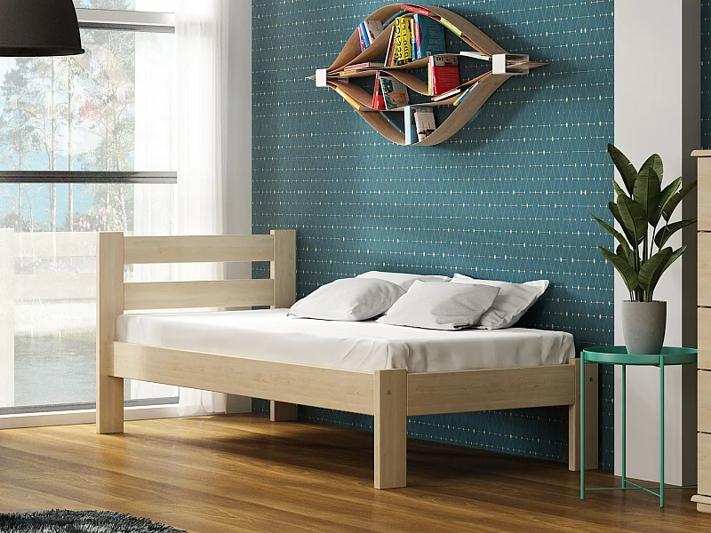 Lit 90x200 en bois Aron, pin