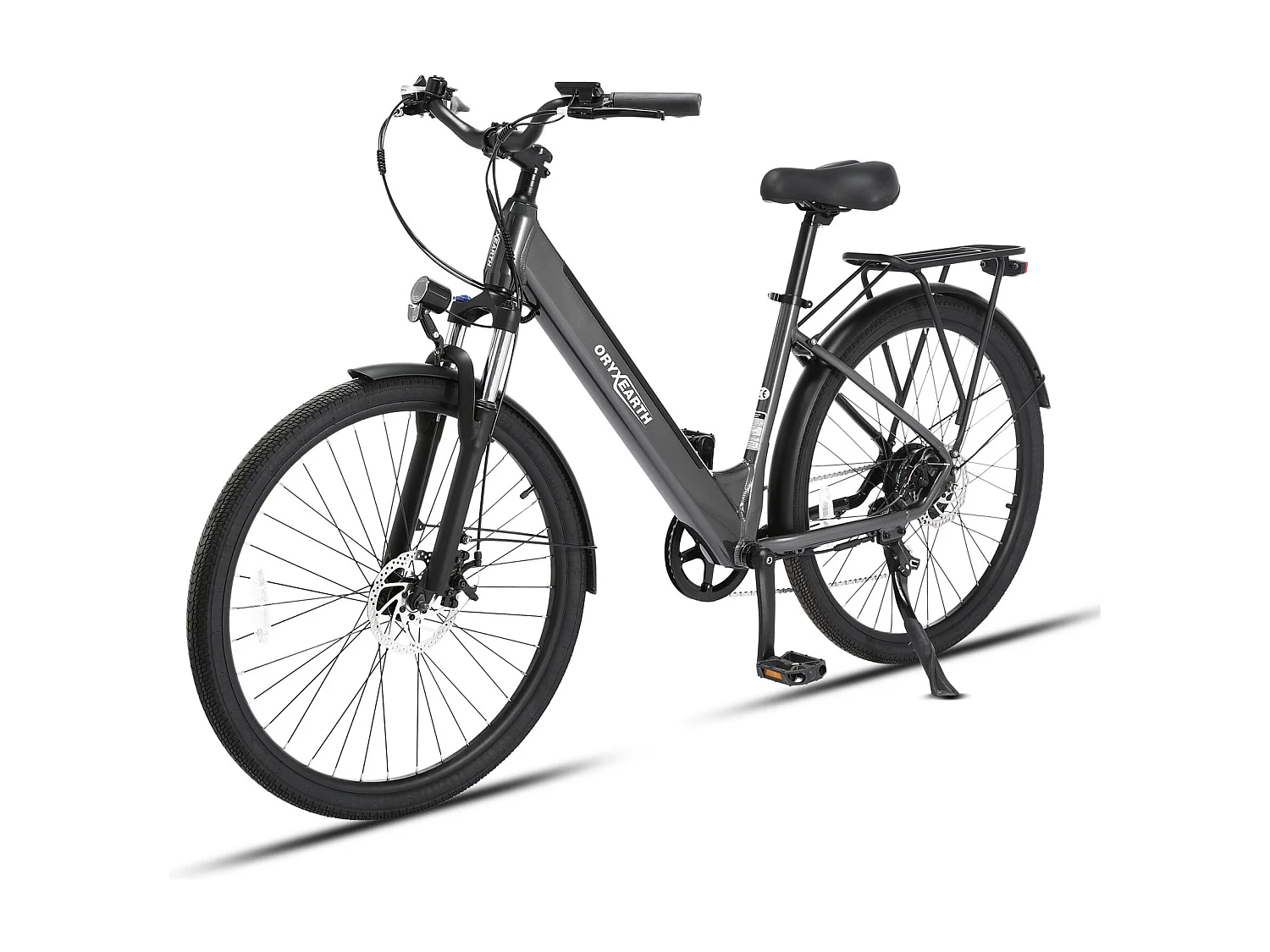 Vélo à assistance électrique Oryxearth City – Moteur central 250W, 7 vitesses SHIMANO, 5 modes d'assistance, Gris