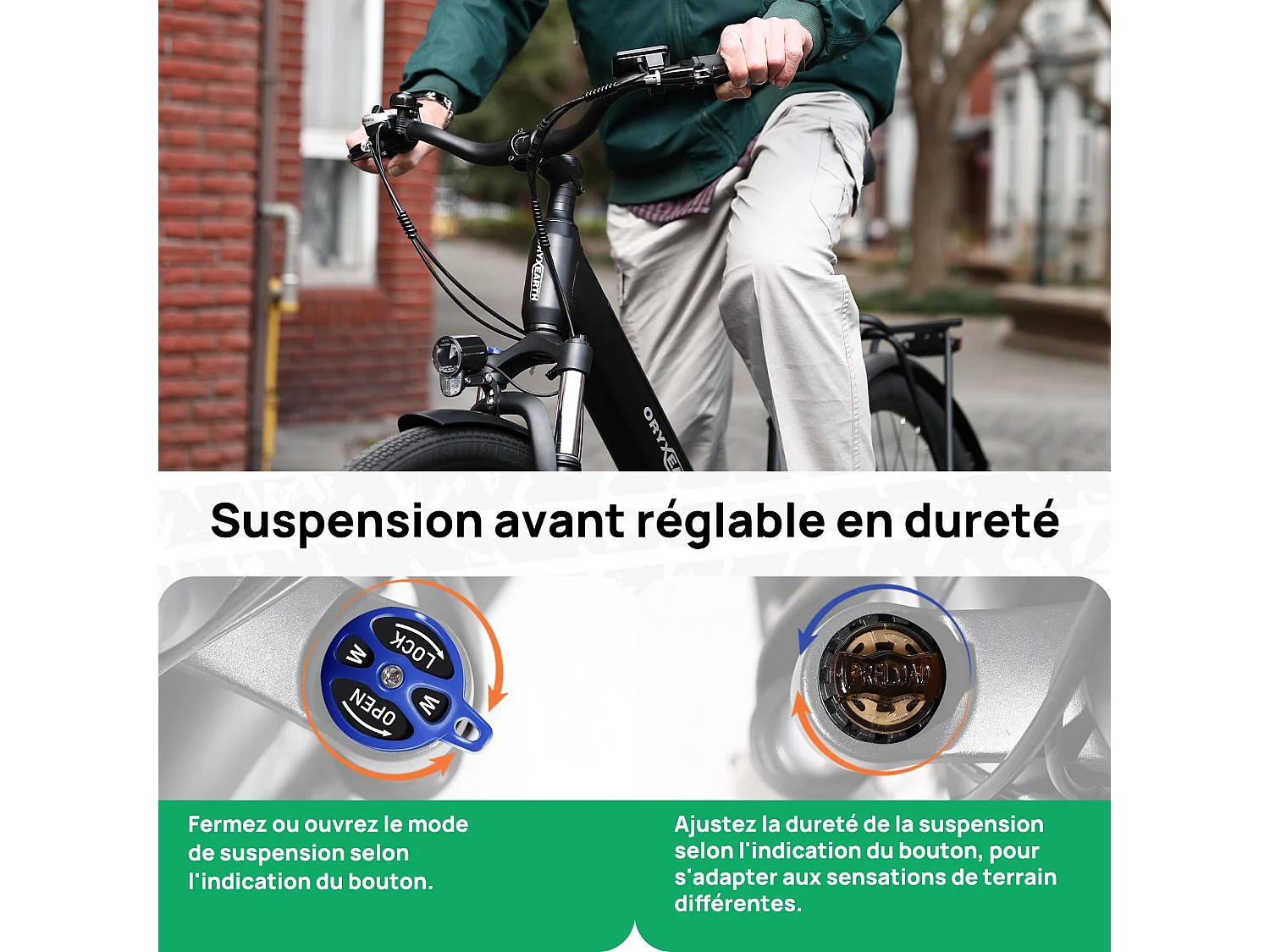 Vélo à assistance électrique Oryxearth City – Moteur central 250W, 7 vitesses SHIMANO, 5 modes d'assistance, Gris