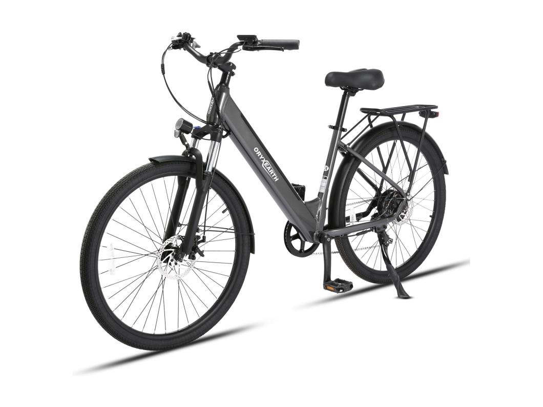 Oryxearth City Elektrische ondersteuningsfiets/pedelec, SHIMANO 7-speed Versnellingen, 250W Motor, 5 Ondersteuningsstanden, Grijs