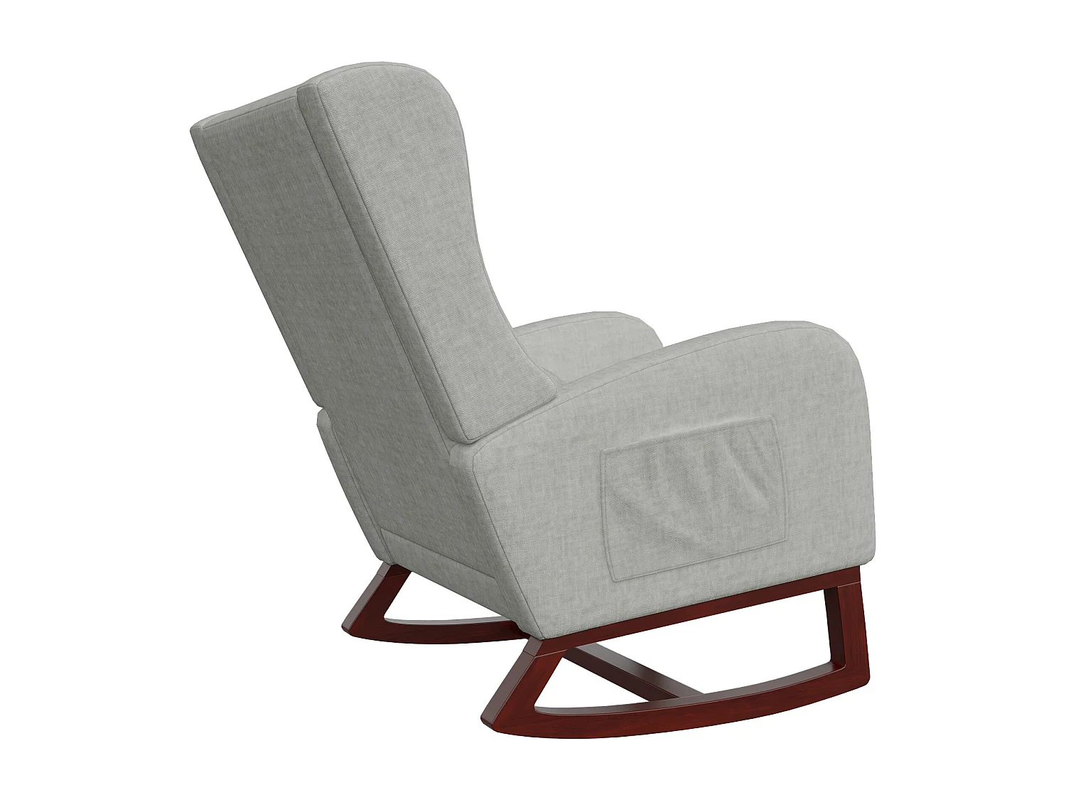 Chaise à bascule avec repose-pieds, pieds antidérapants en bois massif, poches des deux côtés, coton et lin, gris