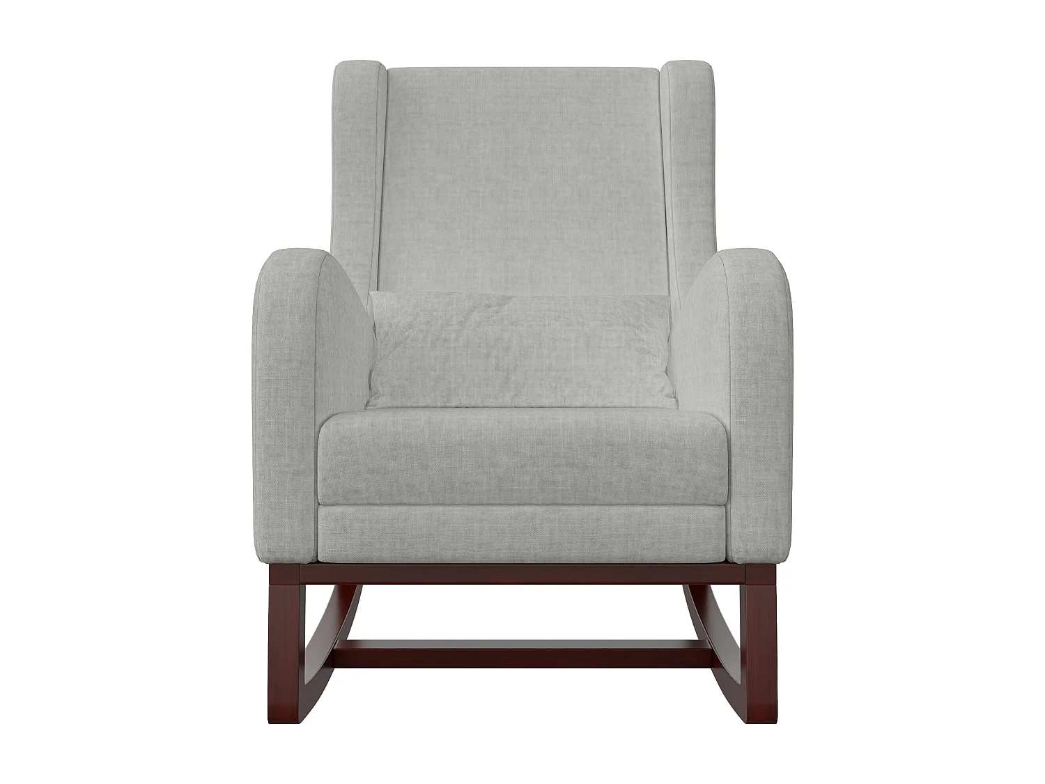 Chaise à bascule avec repose-pieds, pieds antidérapants en bois massif, poches des deux côtés, coton et lin, gris