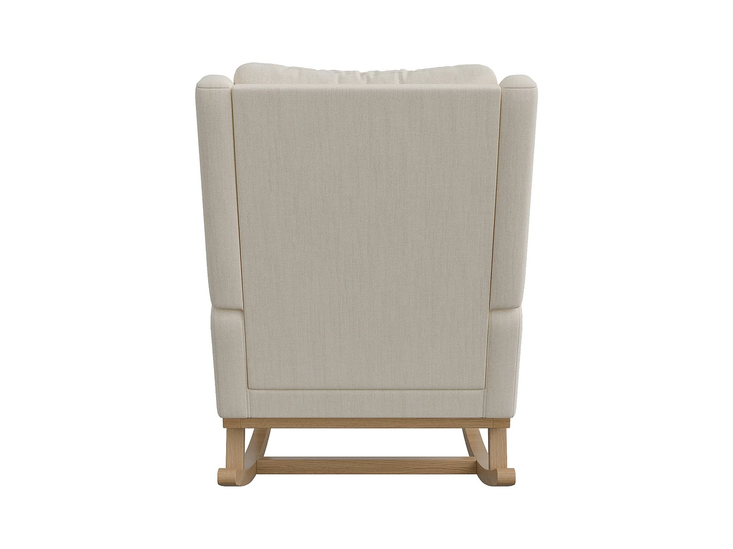Fauteuil à bascule, fauteuil de relaxation, avec coussin lombaire, pieds en bois, 68x93x96cm,beige