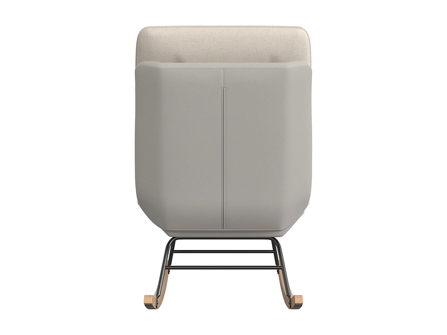 Fauteuil à bascule en flanelle, 12 angles de dossier réglables + velcro pour coussins de dossier et d'assise, beige