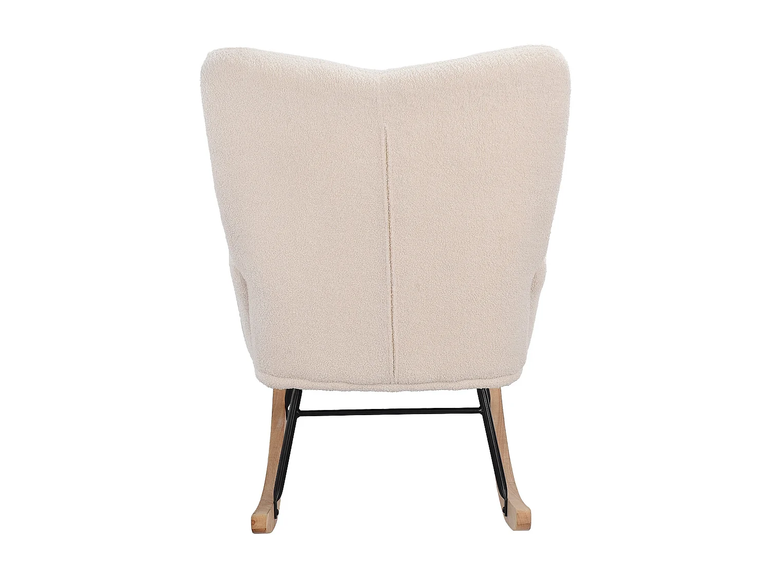 Gestoffeerde fauteuil, zacht geruit patroon, woonkamer, slaapkamer, schommelstoel, draagvermogen 120 kg, beige