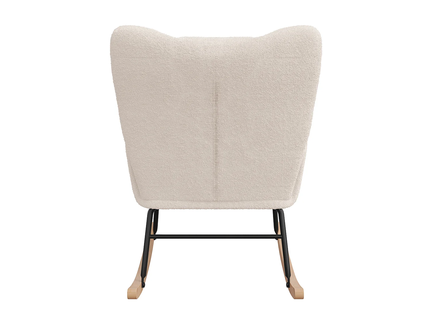 Gestoffeerde fauteuil, zacht geruit patroon, woonkamer, slaapkamer, schommelstoel, draagvermogen 120 kg, beige