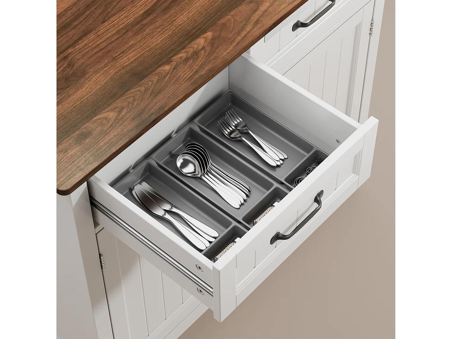 Bealife keukenkast Kist met 2 lades en 2 deuren Keukenbuffet Keukenbuffet