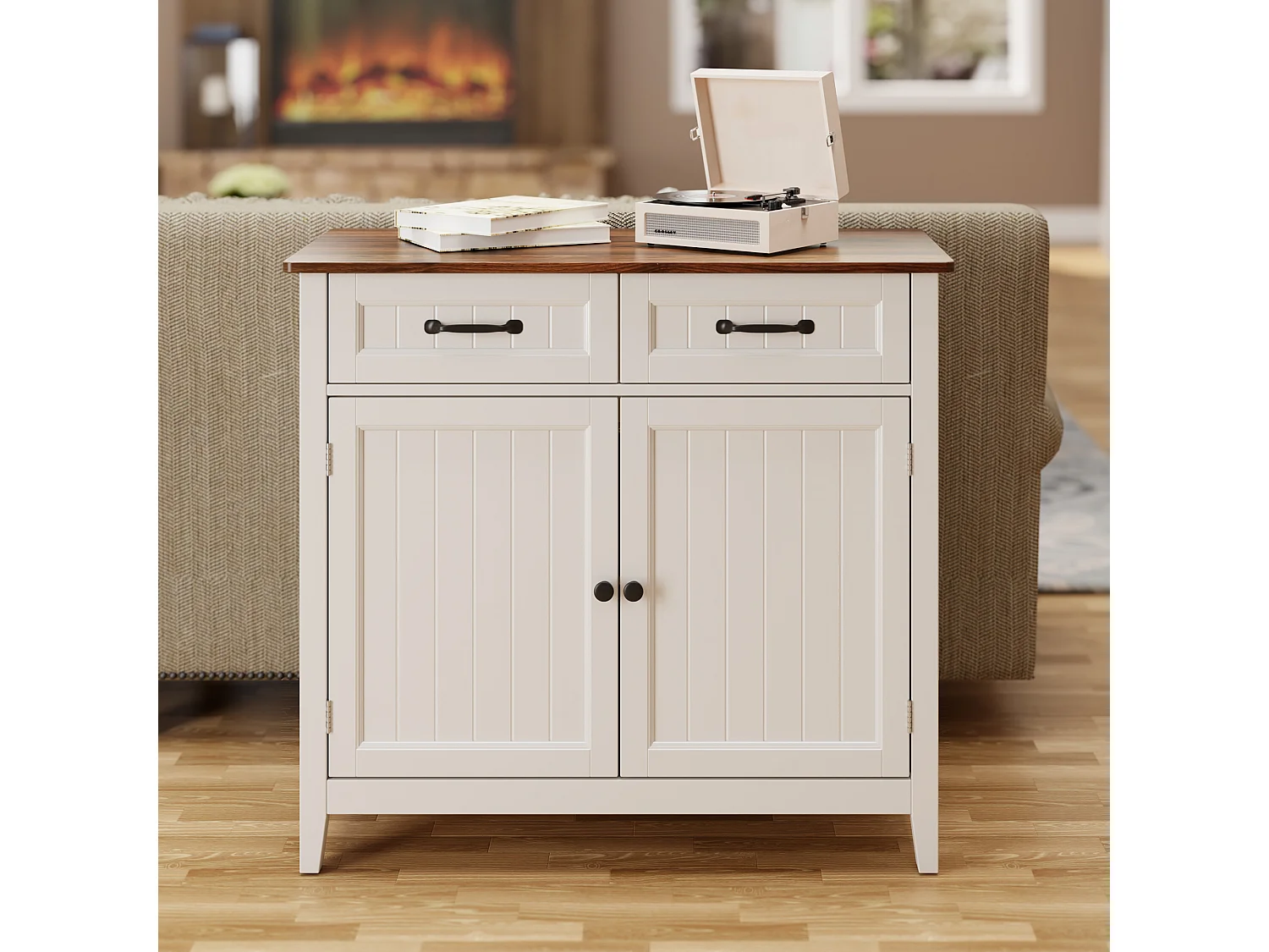 Bealife meuble de cuisine Commode à 2 tiroirs et 2 portes Buffet de cuisine Buffet de cuisine