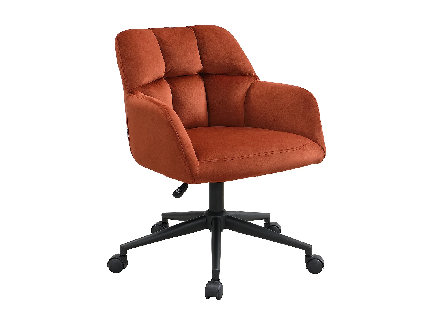 Chaise de bureau - Velours - Terracotta et noir - Hauteur réglable - PEGA de Pascal Morabito