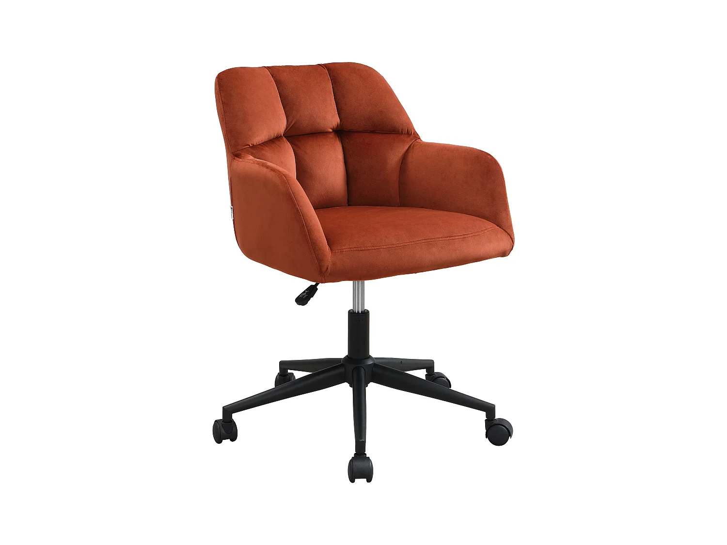 Chaise de bureau - Velours - Terracotta et noir - Hauteur réglable - PEGA de Pascal Morabito