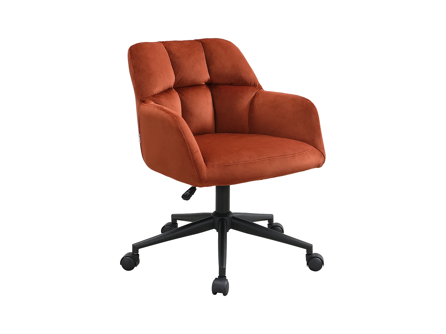 Kontorstol - Fløjl - Terracotta og sort - Justerbar højde - PEGA af Pascal Morabito