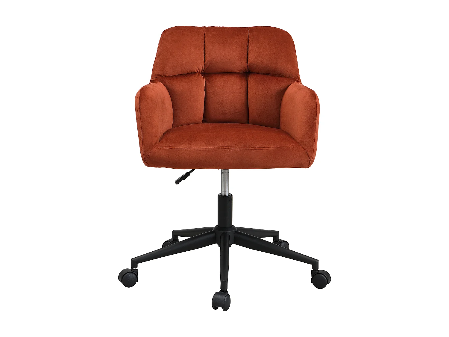 Chaise de bureau - Velours - Terracotta et noir - Hauteur réglable - PEGA de Pascal Morabito