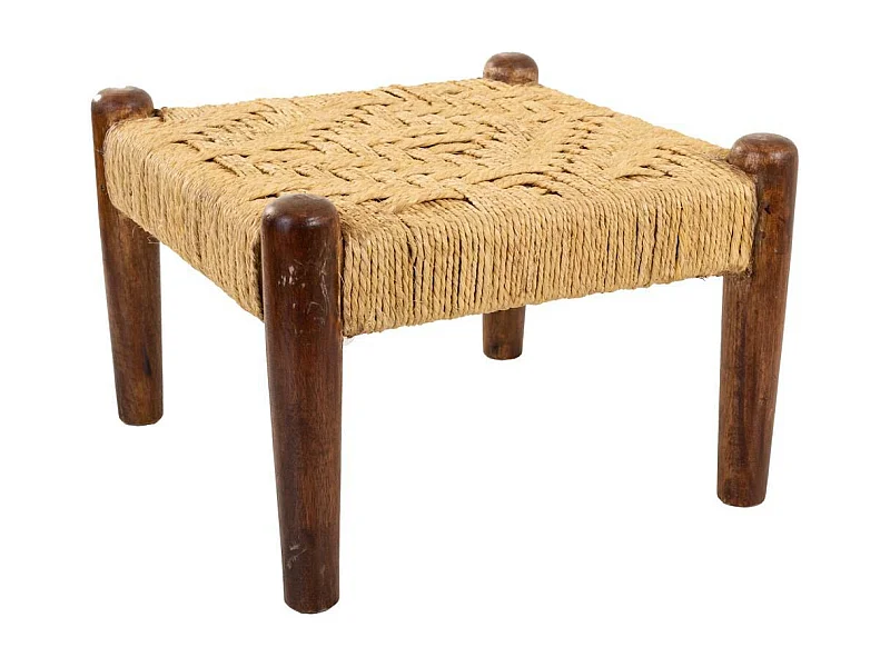 Kruk van hout en natuurlijk touw met een unieke stijl en comfort