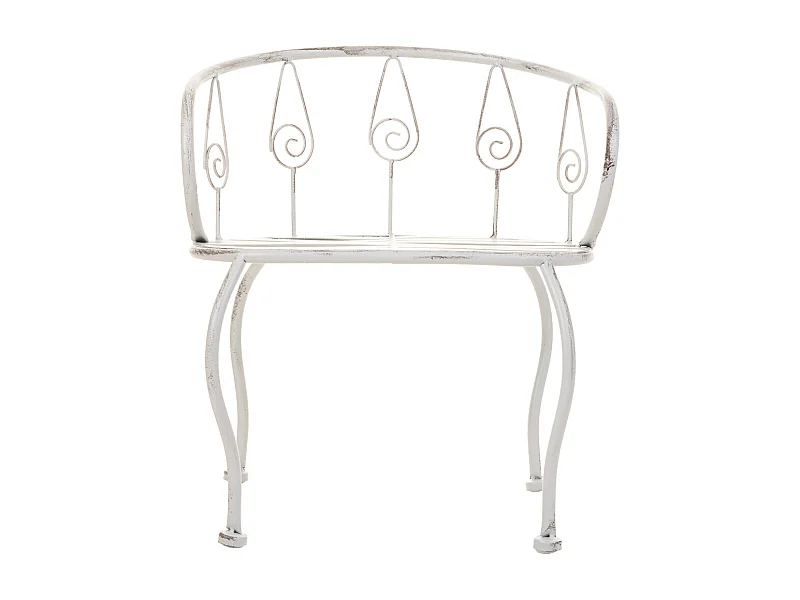 Cadeira de criança em ferro forjado branco 35x28x39h cm