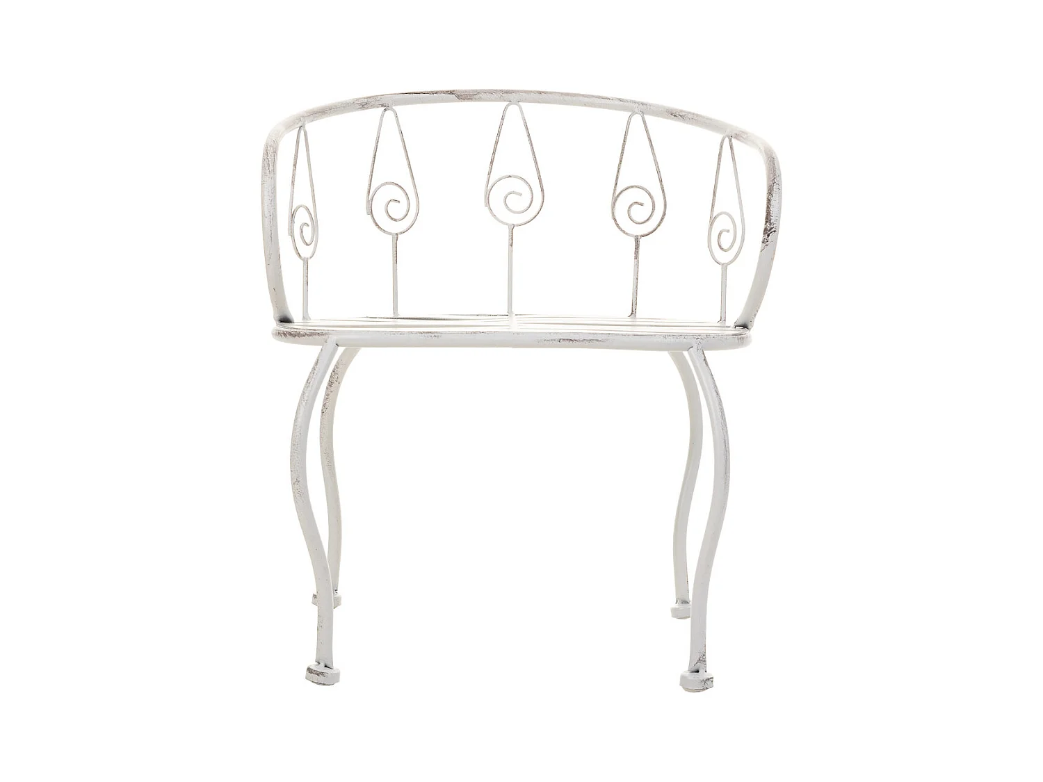 Chaise enfant en fer forgé blanc 35x28x39h cm