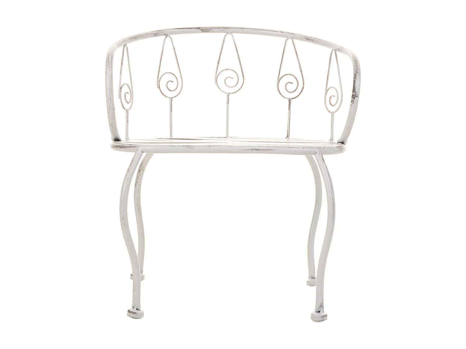 Sedia per bambini in ferro battuto bianco 35x28x39h cm