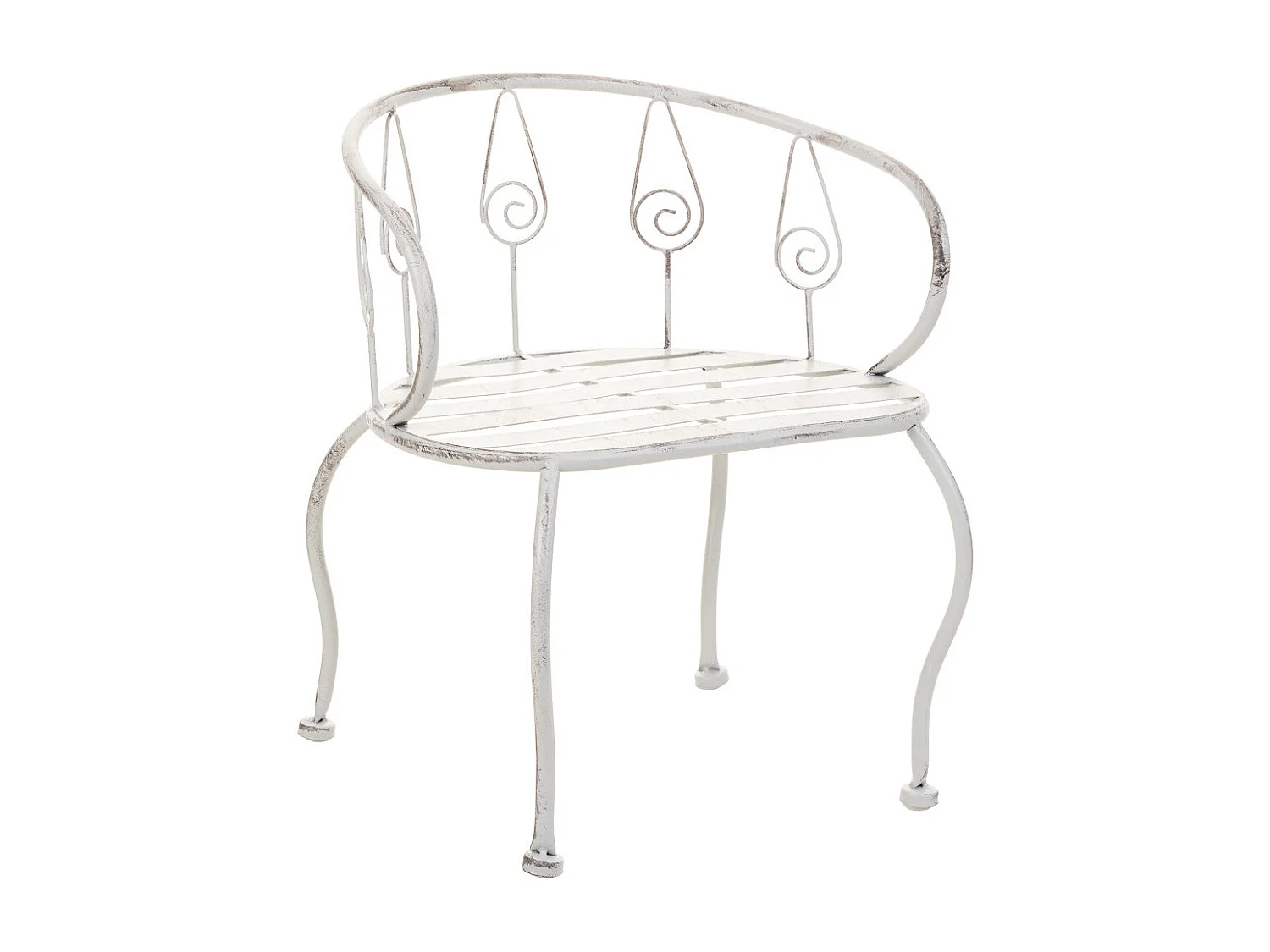 Sedia per bambini in ferro battuto bianco 35x28x39h cm