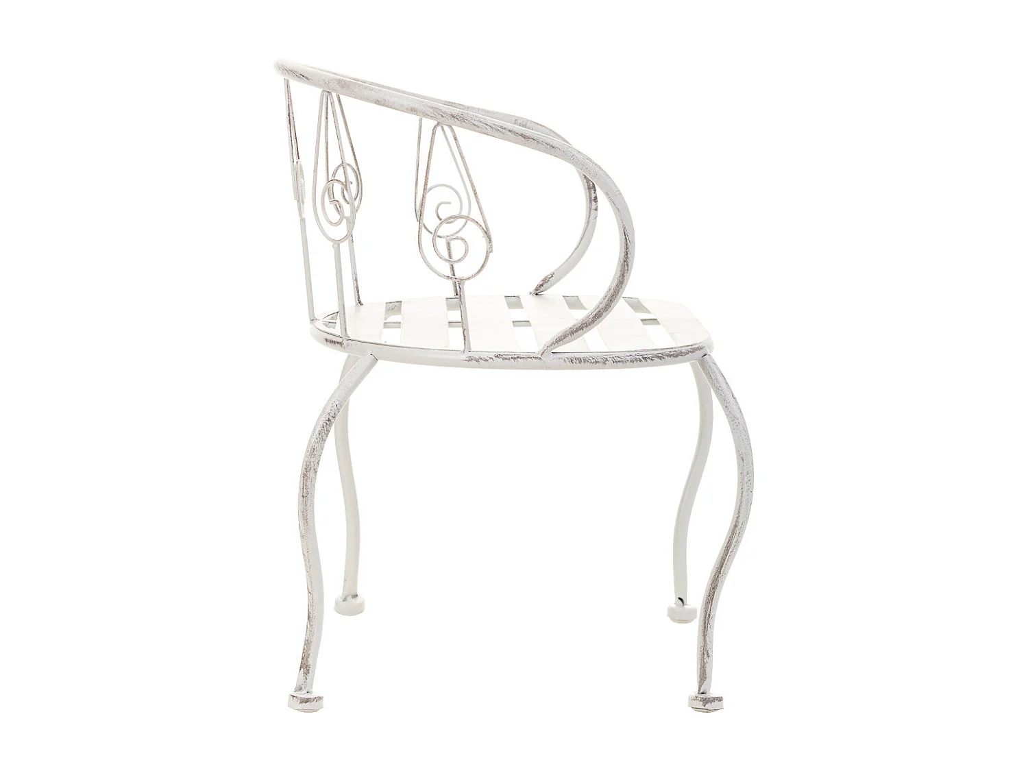 Sedia per bambini in ferro battuto bianco 35x28x39h cm