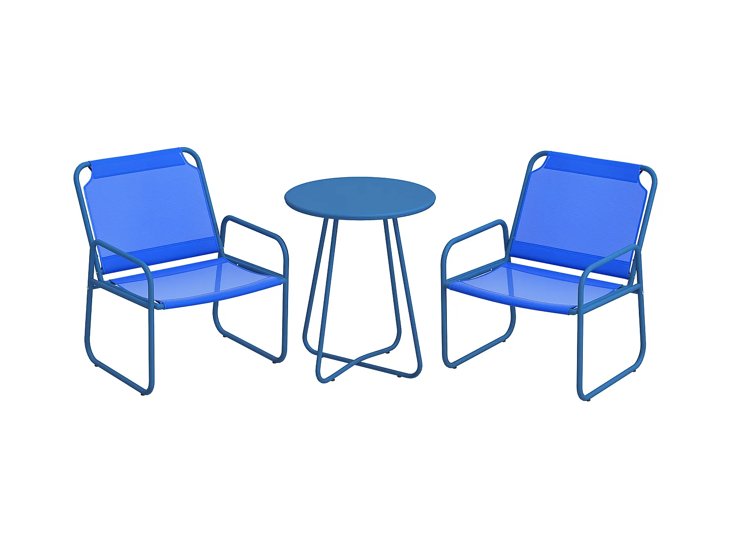 Ensemble salon de jardin 3 pcs 2 fauteuils et table ronde