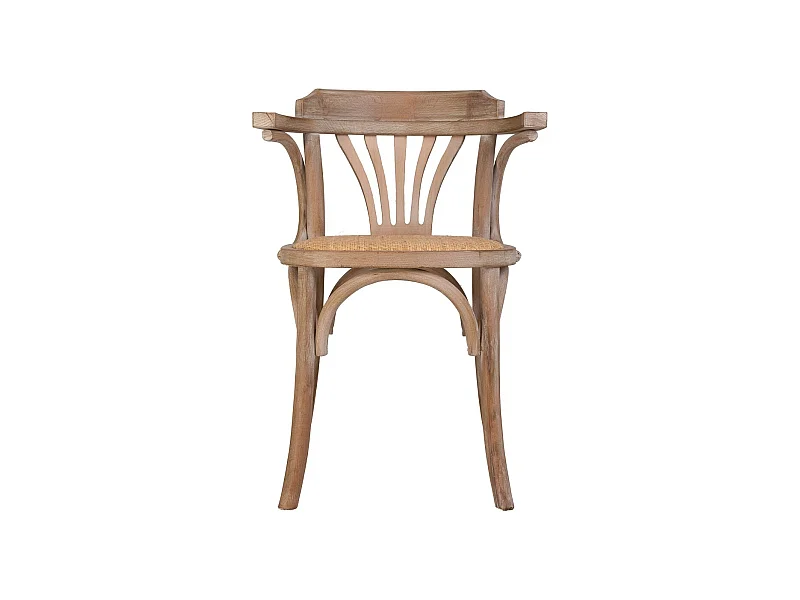 Sedia in legno e seduta in rattan 40x40x80h cm