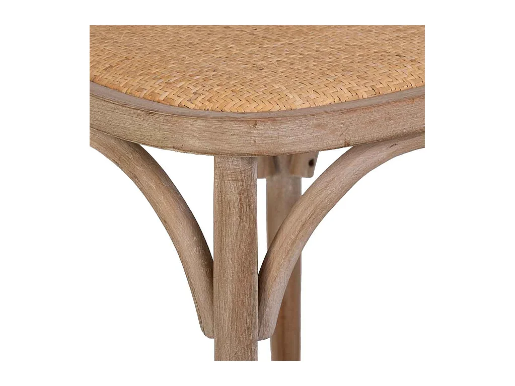 Cadeira de madeira e assento de vime 40x40x80h cm