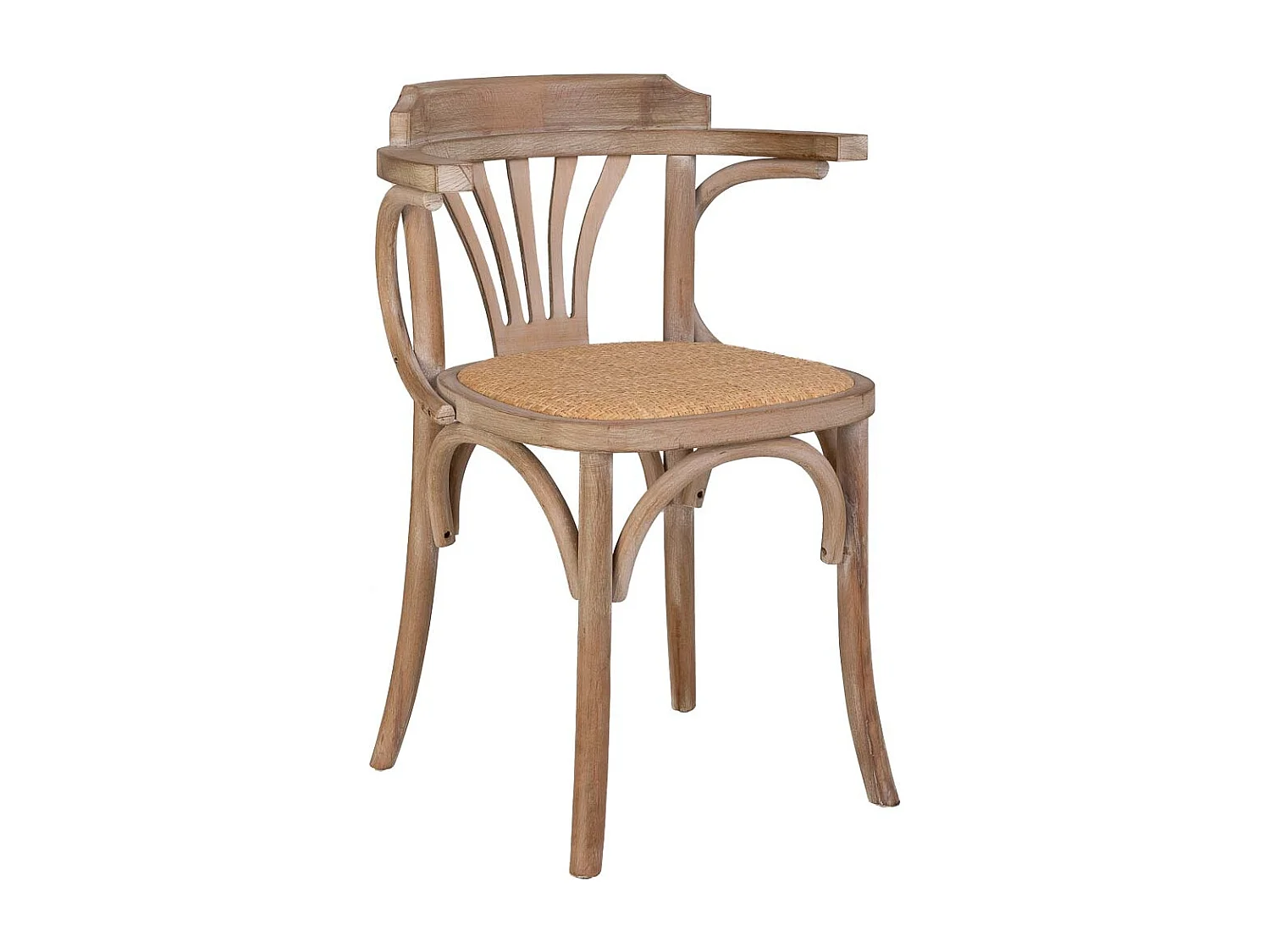 Silla de madera y asiento de ratán 40x40x80h cm
