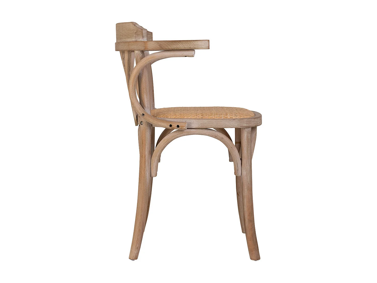 Silla de madera y asiento de ratán 40x40x80h cm