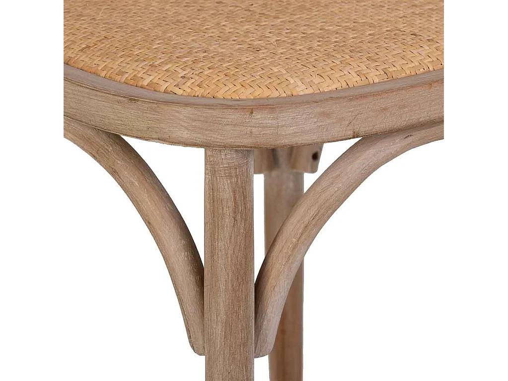 Silla de madera y asiento de ratán 40x40x80h cm