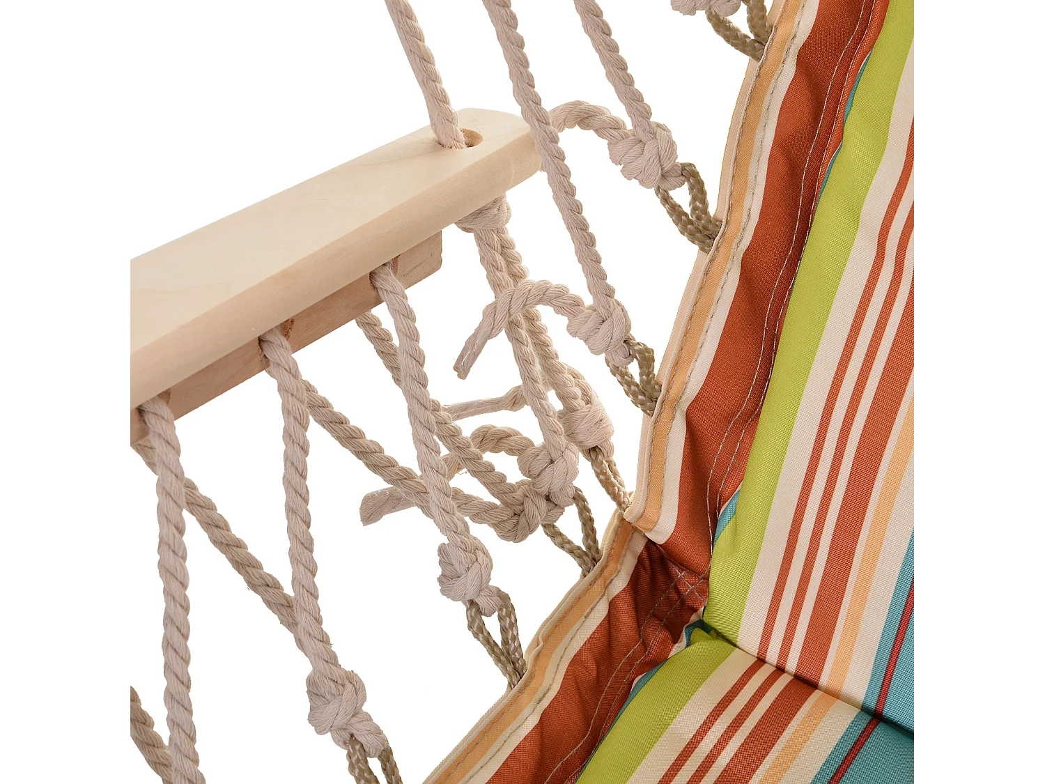 Chaise suspendue hamac de voyage respirant portable coton macramé polyester rayé multicolore