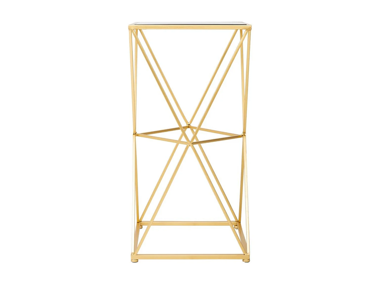 Mesa de apoio em metal com tampo em vidro 35x35x70h cm