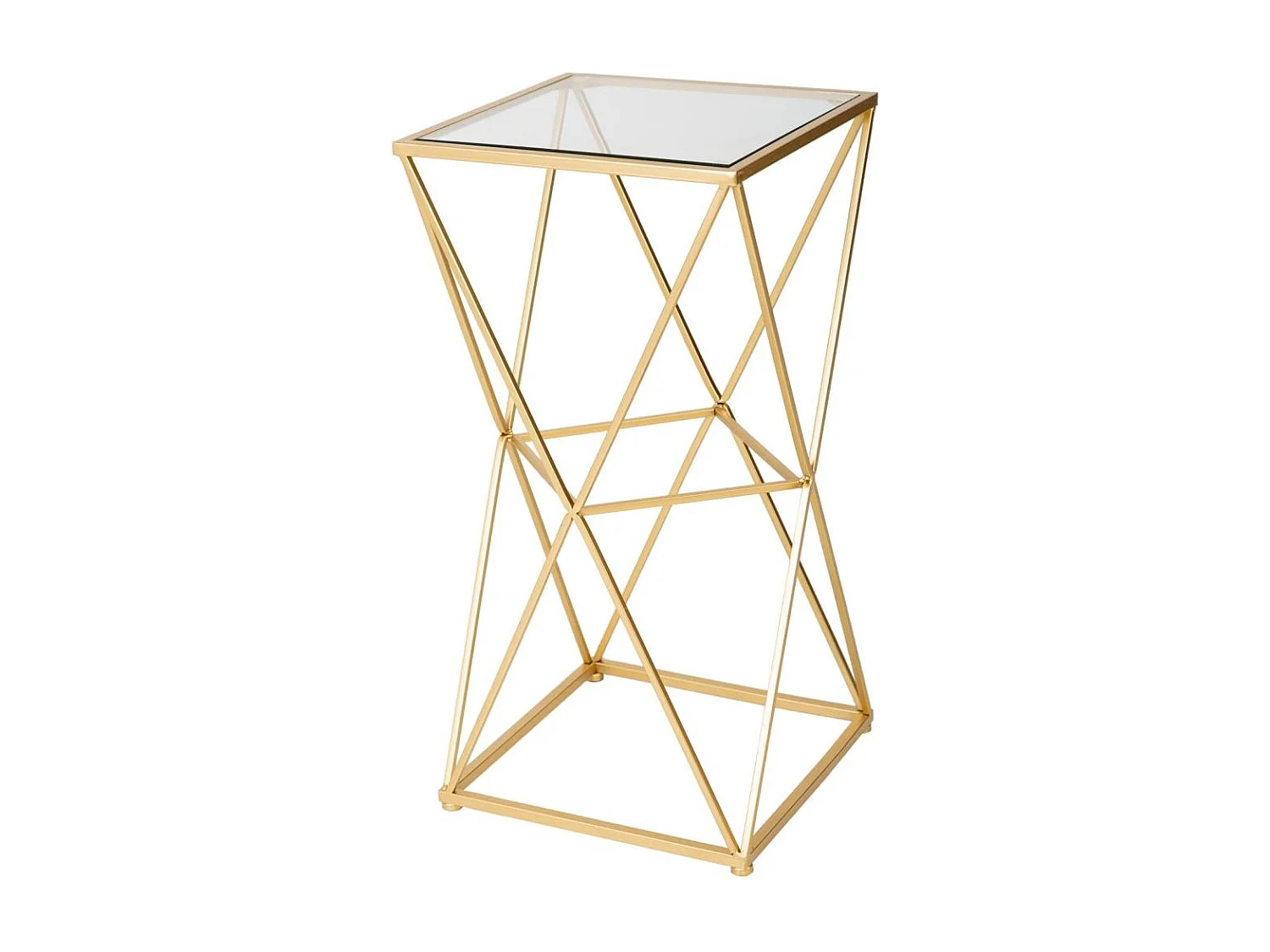 Beistelltisch aus Metall mit Glasplatte 35x35x70h cm