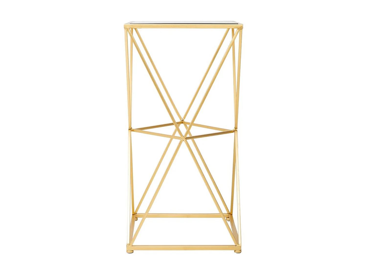 Beistelltisch aus Metall mit Glasplatte 35x35x70h cm