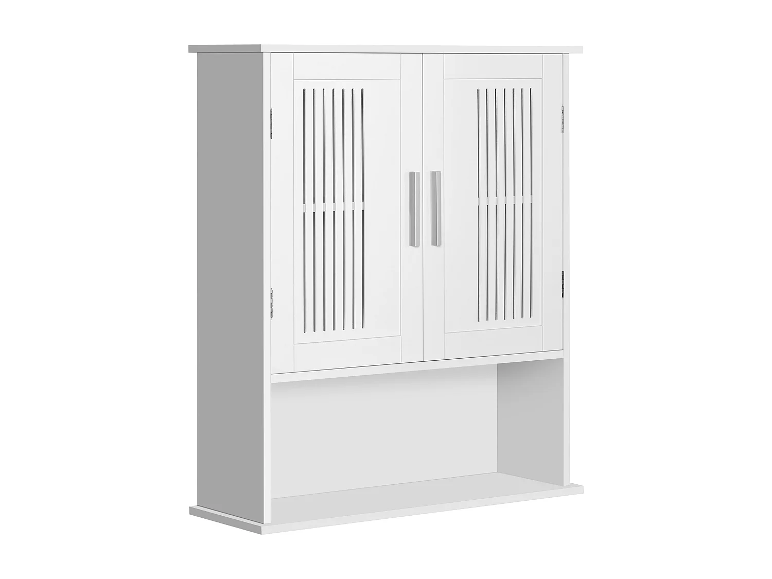 Armoire murale de salle de bain 2 portes - étagère, niche - dim. 60 x 20 x 70 cm - blanc