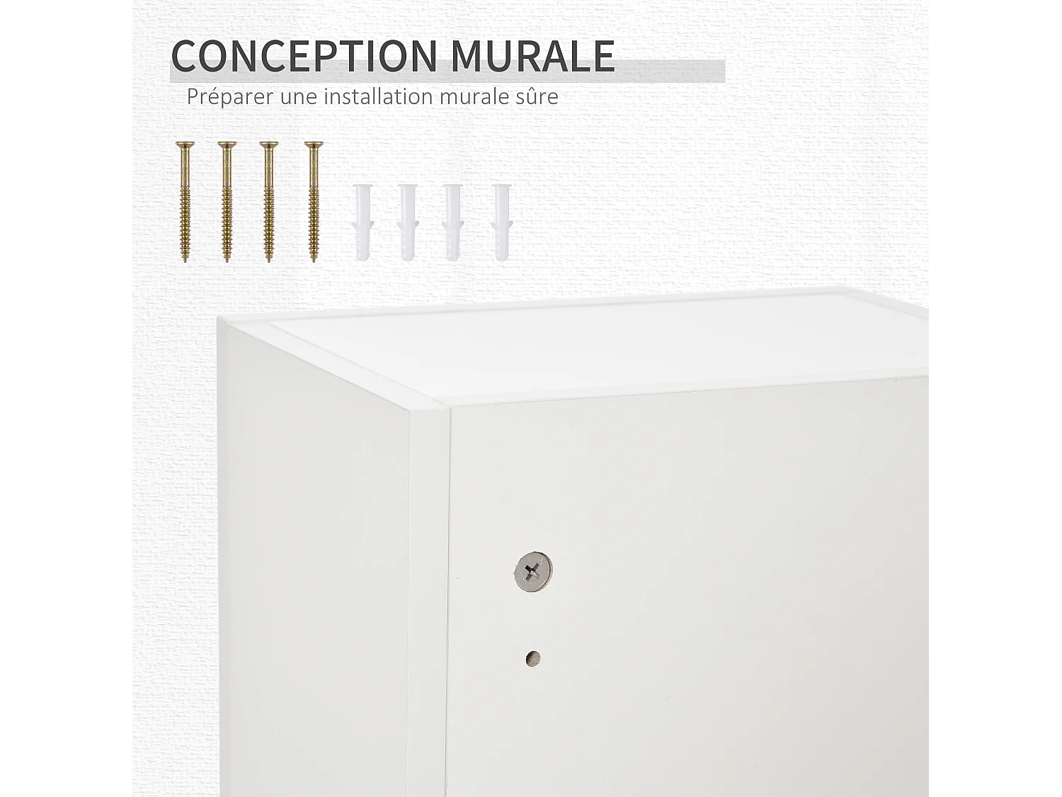 Armoire à pharmacie murale verrouillable - 5 niveaux - verre panneaux blanc