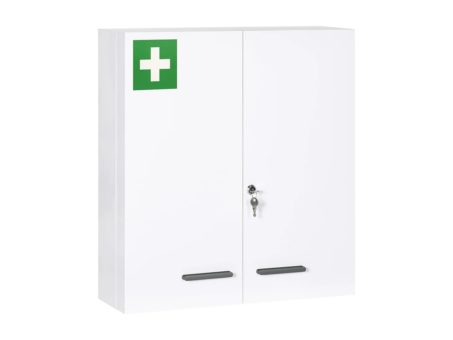 Armoire à pharmacie murale verrouillable 2 portes 6 étagères 6 compartiments dim. 55 x 18 x 60 cm acier blanc