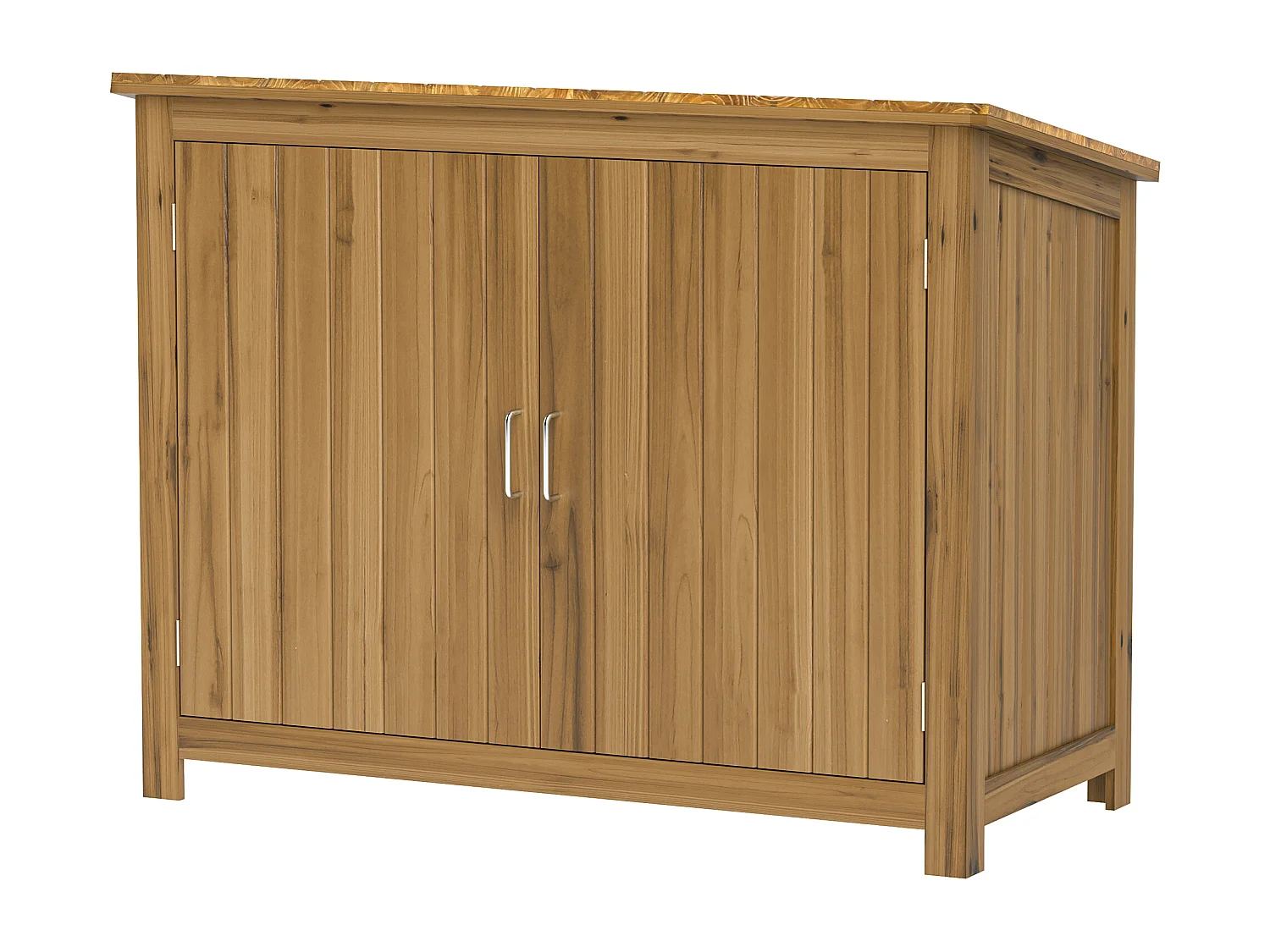 Armoire de jardin en bois - 2 portes, étagère - dim. 110 x 50 x 85 cm