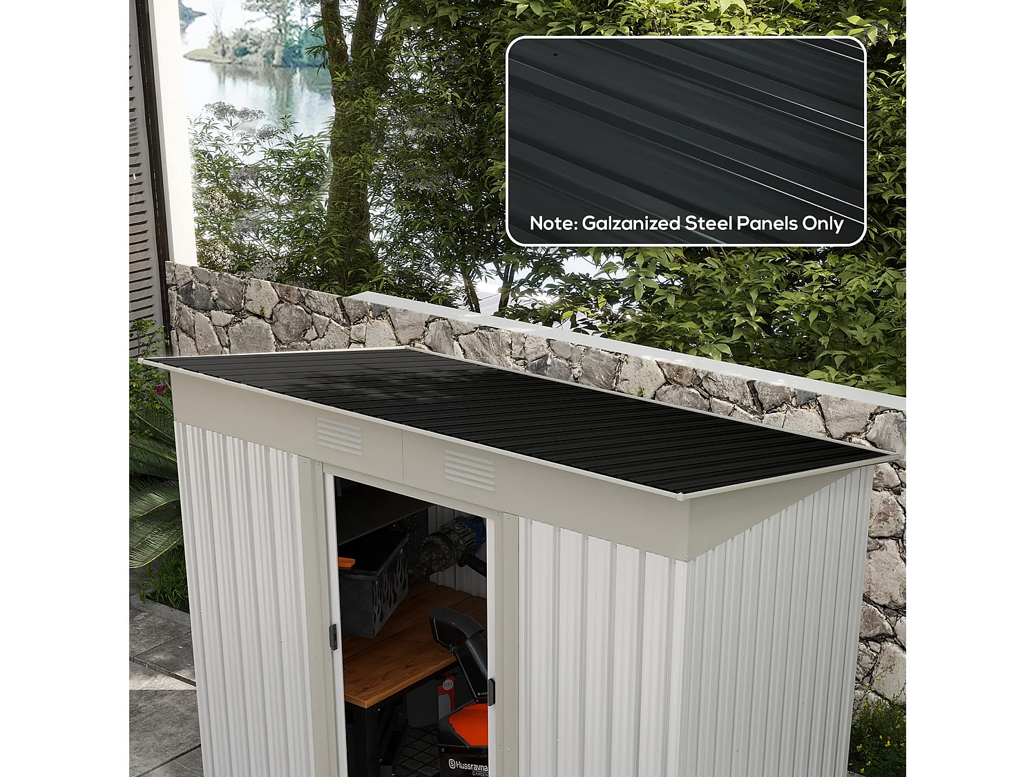 Lot de 12 panneaux - dim. 129L x 45l cm - tôle acier ondulé anthracite