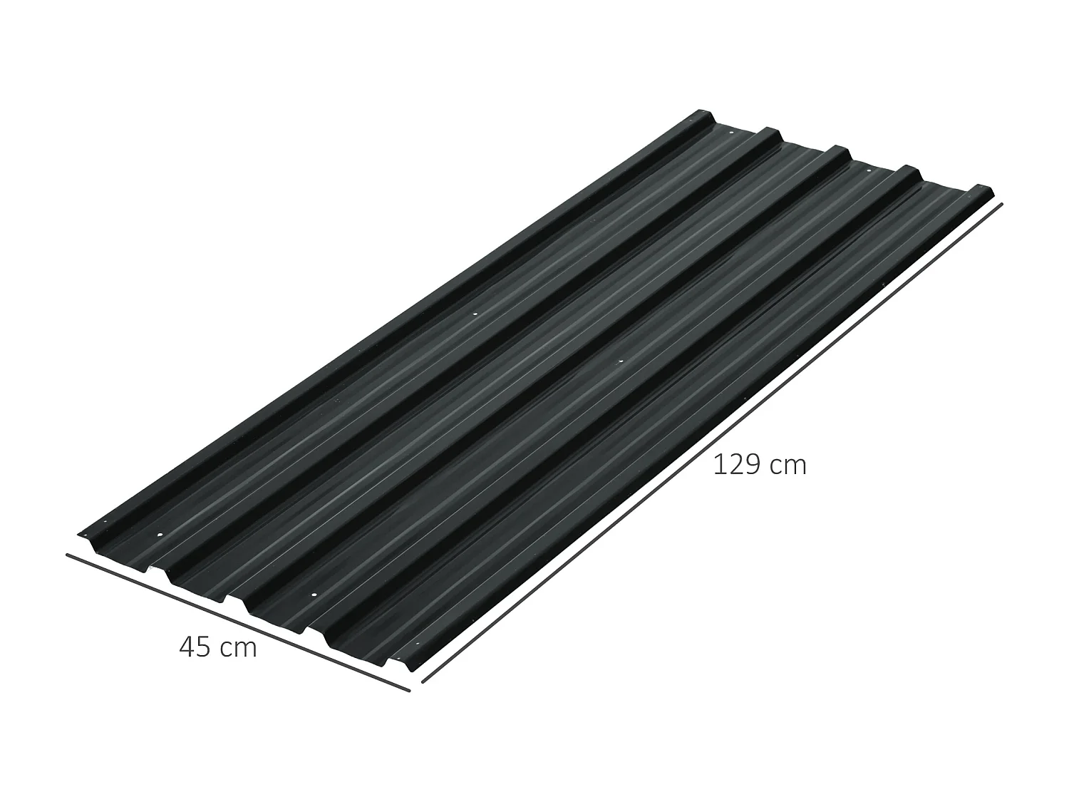 Lot de 12 panneaux - dim. 129L x 45l cm - tôle acier ondulé anthracite