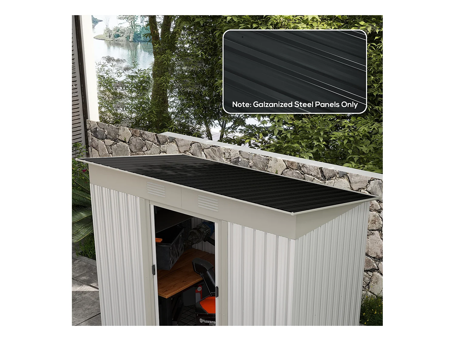 Lot de 12 panneaux - dim. 129L x 45l cm - tôle acier ondulé anthracite