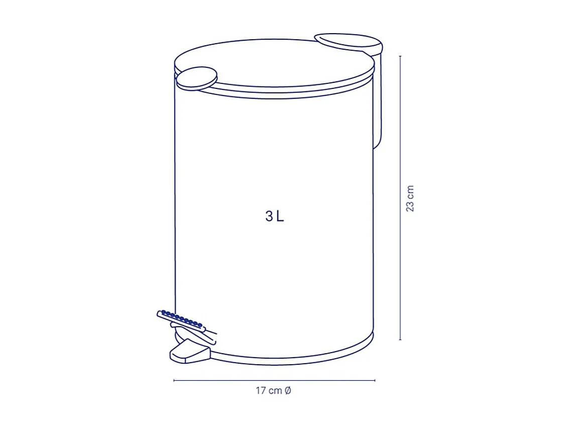 Kela Line Poubelle à pédale 3l gris clair - 23610