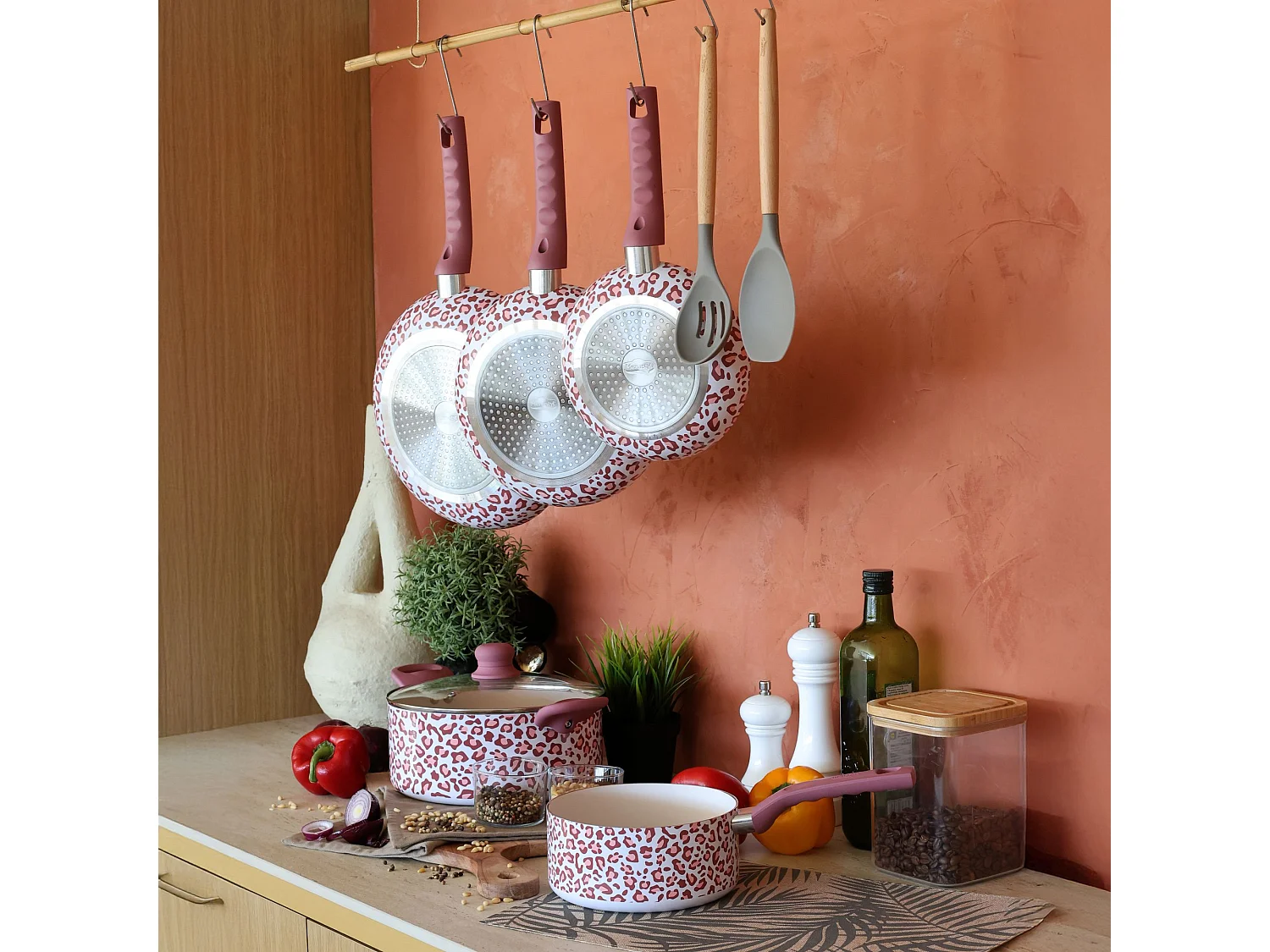 Menastyl - Casserole Leopard 18cm Aluminium Recycle Rose