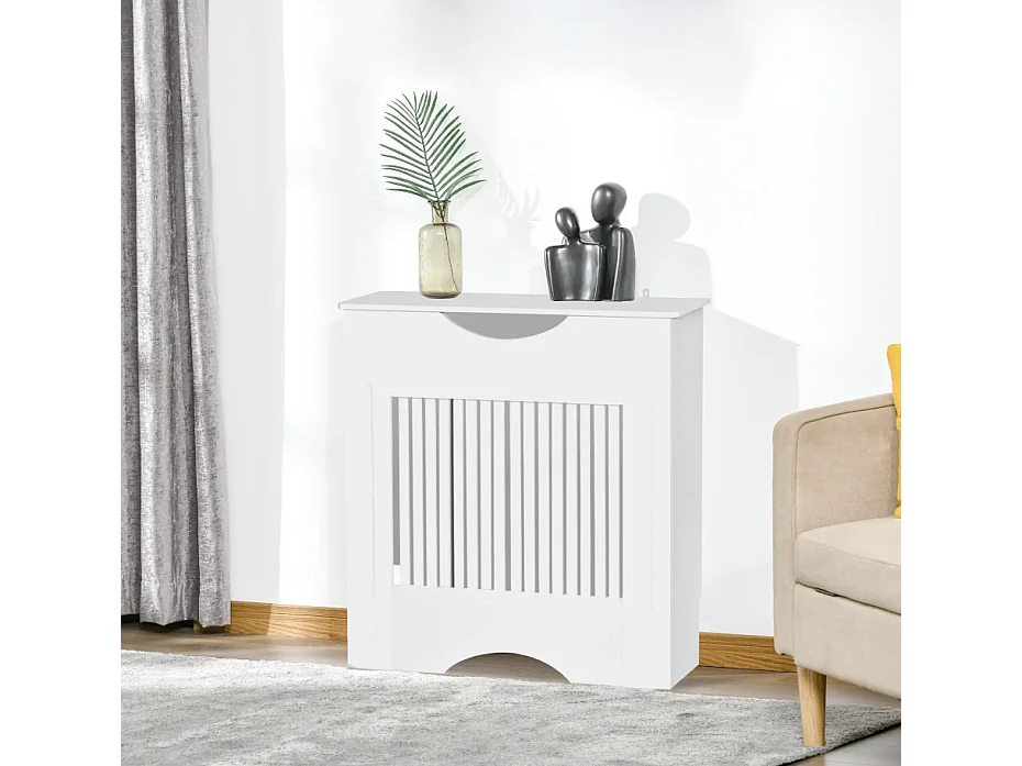 Cache-radiateur design panneau 78 x 19 x 82 cm MDF blanc