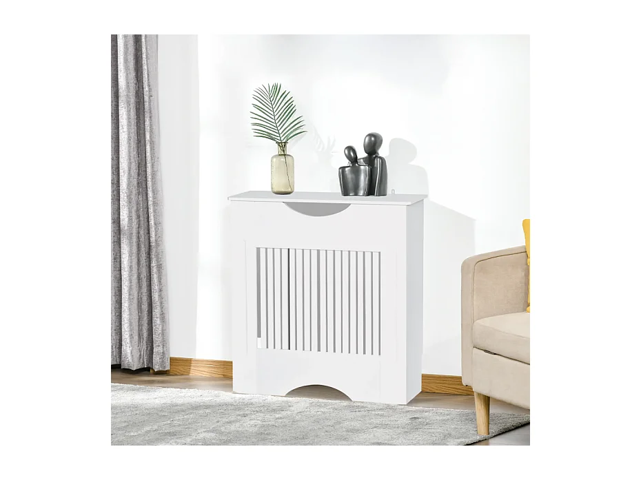 Cache-radiateur design panneau 78 x 19 x 82 cm MDF blanc