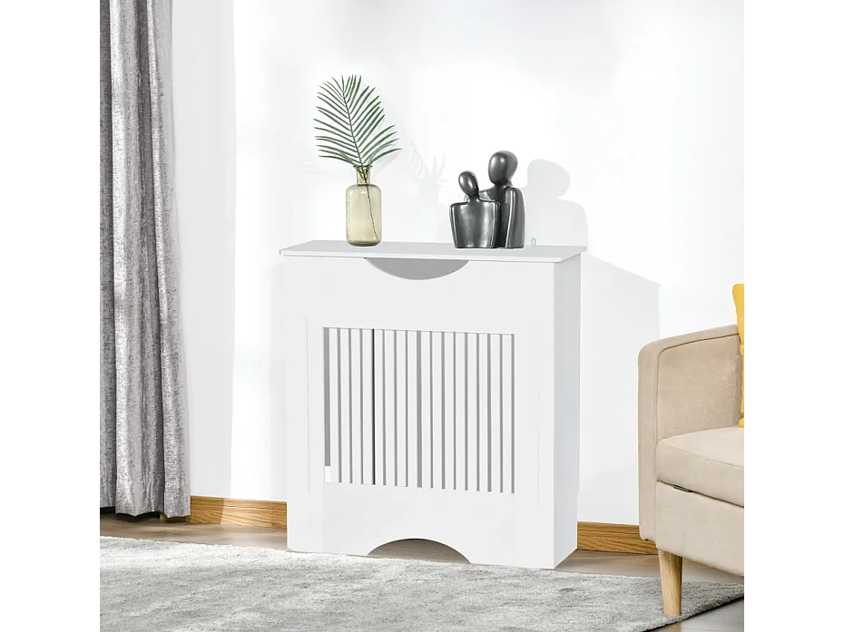 Cache-radiateur design panneau 78 x 19 x 82 cm MDF blanc